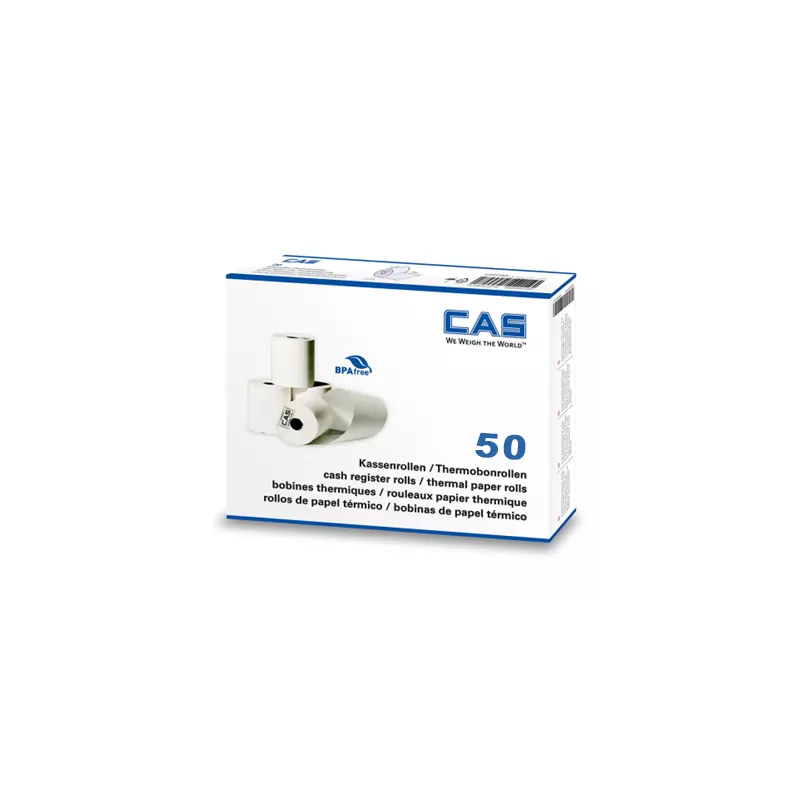 Carton de 50 bobines papier thermique 54x63x12mm | Interbalances
