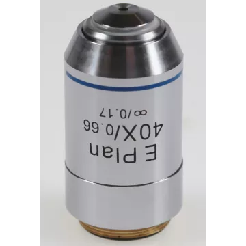 Objectif plan E corrigé à l'infini 40x / 0,65, (0,58 mm) - OBB-A1160 | Interbalances