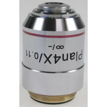Objectif planachromatique corrigé a l‘infini 4x / 0,11, (12,1 mm) - OBB-A1263 | Interbalances