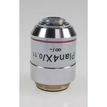 Objectif planachromatique corrigé a l‘infini 4x / 0,11, (12,1 mm) - OBB-A1263 | Interbalances