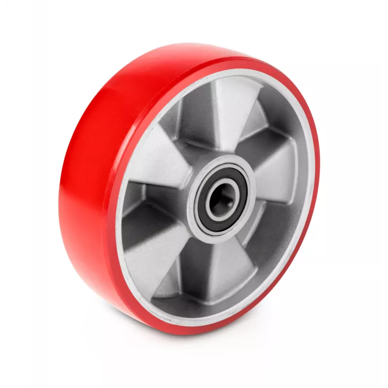 Roue de guidage en polyuréthane rouge sur jantes alu - KERN VHB-A02 | Interbalances