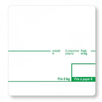 ROUGE - Etiquettes adhésives 58x60x40mm - Pré-imprimées en couleur | Interbalances