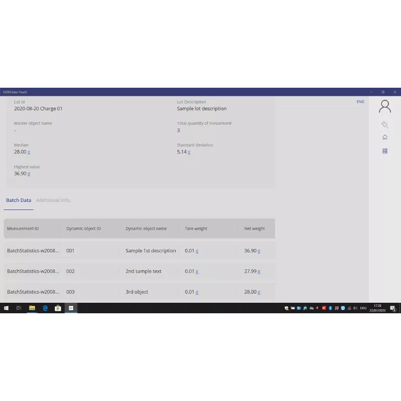 MODULE SET-16 ET Batch and Statistics (optional module to SET-01) | Interbalances