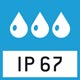 Protection IP 67 selon DIN EN 60529: Étanche à la poussière. Convient pour une utilisation brève en zone humide. Nettoyage au jet d'eau. Immersion de courte durée possible.